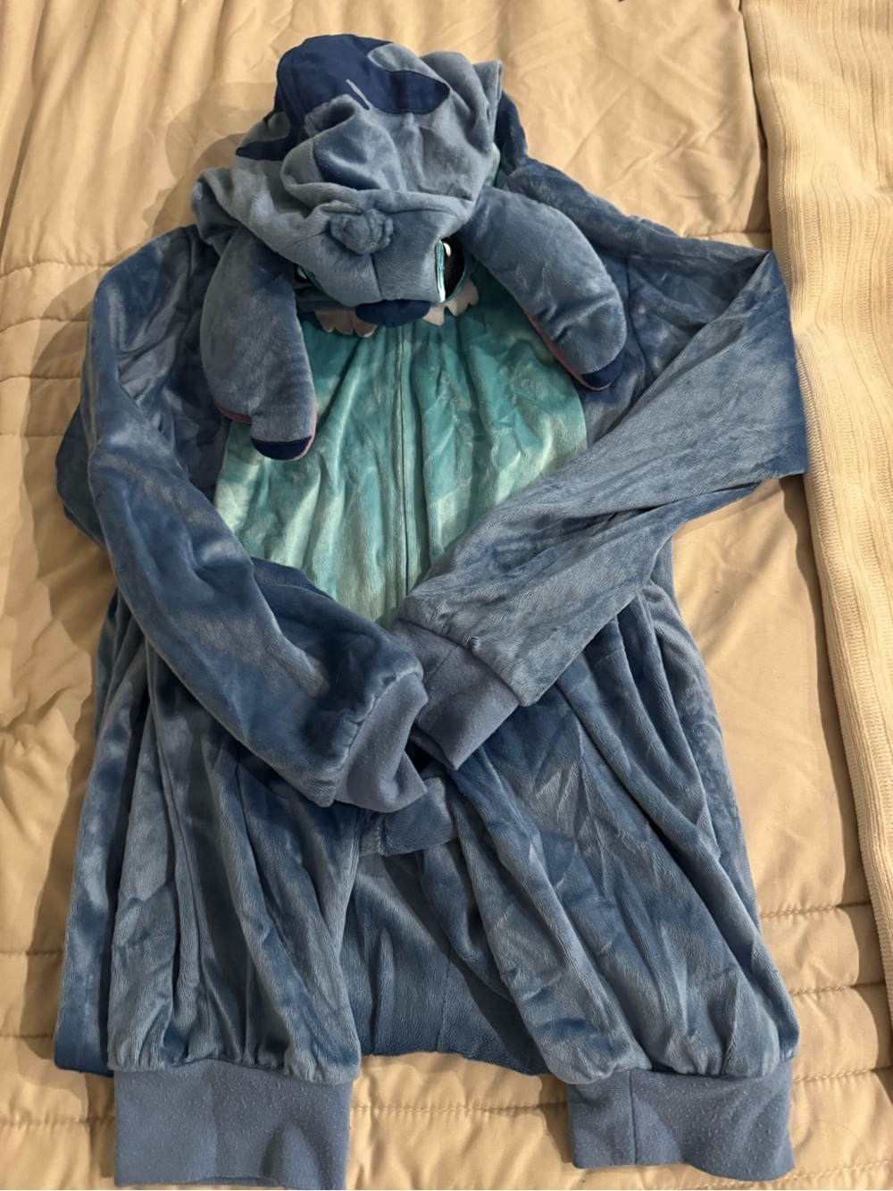 Blue Plush Stitch Onesie Hoodie